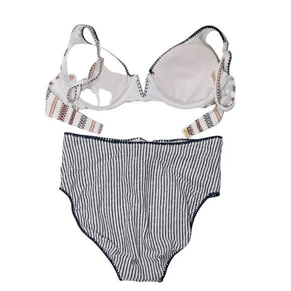 JESSICA SIMPSON Women's Swimsuit Multi Geometric Bikini Top Size L Bottom Size L - Picture 4 of 9